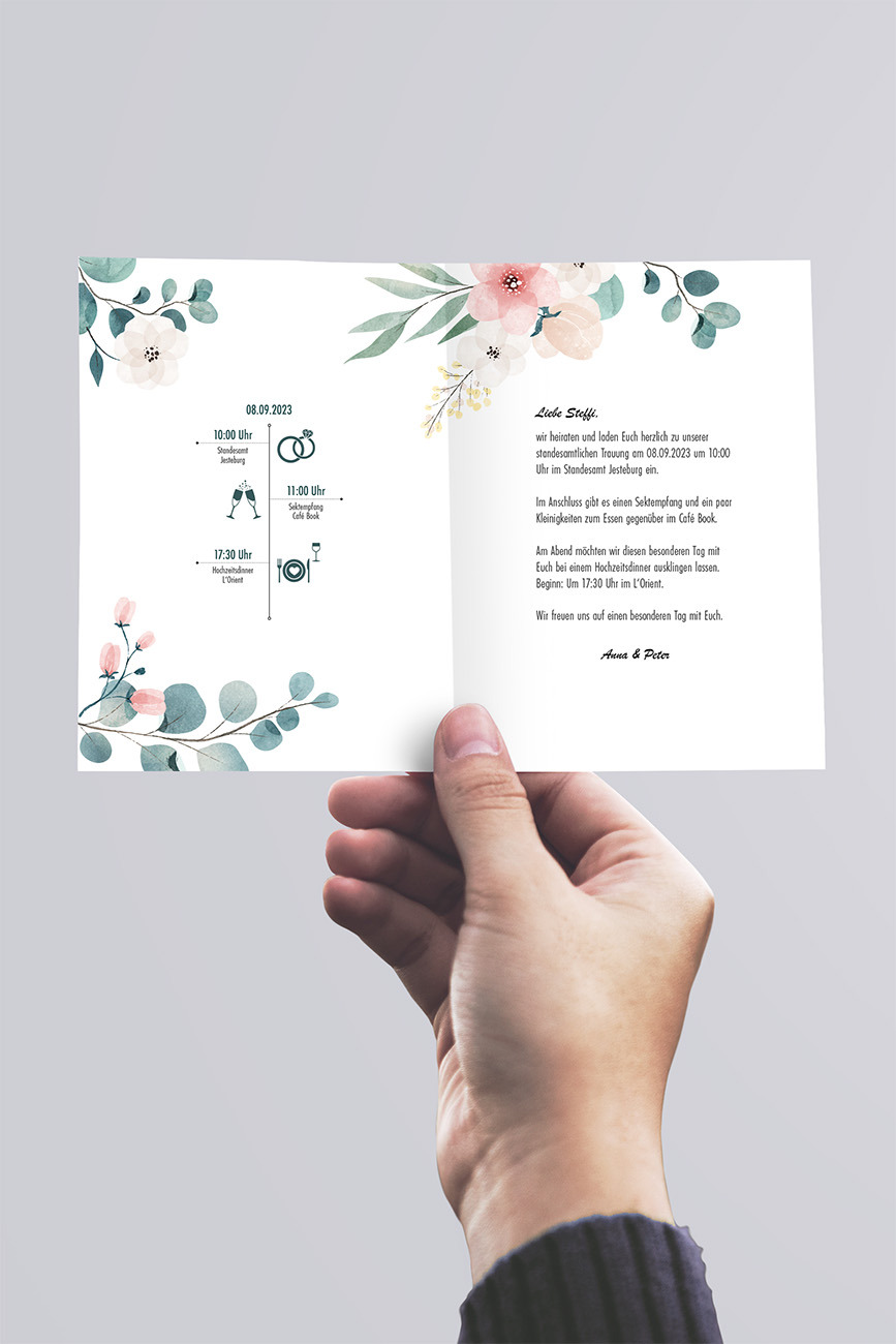 Einladungskarte zur Hochzeit - Design & Papeterie